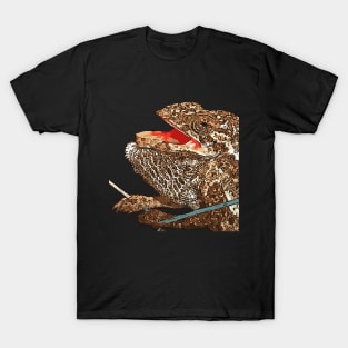 Cartoon Style Chameleon With Open Mouth T-Shirt